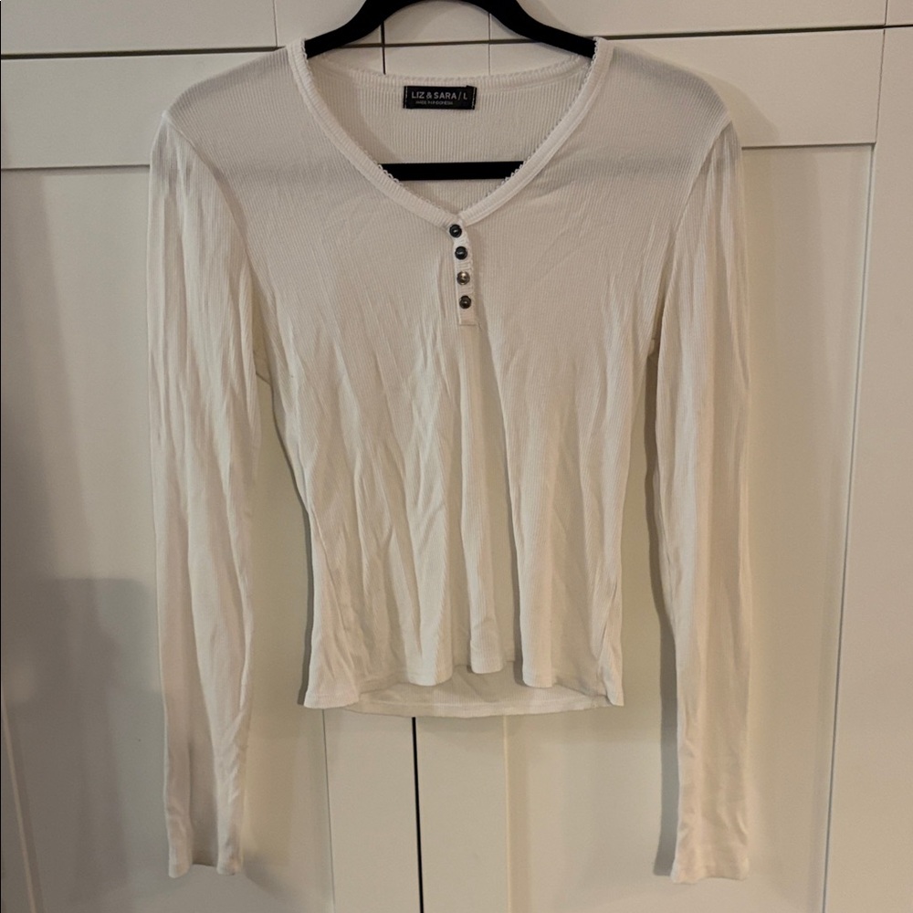 Lee Sands Women's White Long Sleeve Top